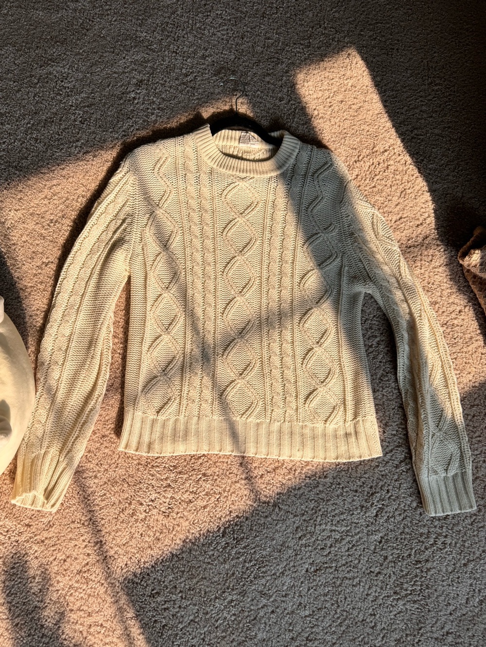 Jenna Women's Cream Cable Knit Sweater
